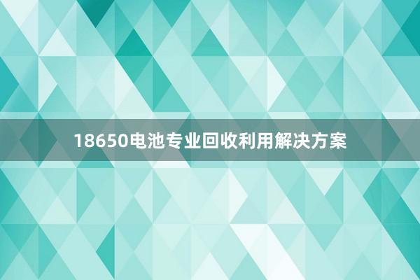 18650电池专业回收利用解决方案